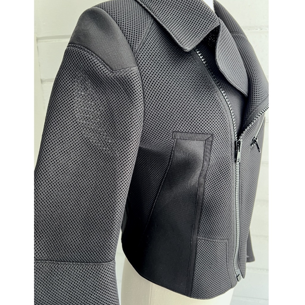 SHIRO SAKAI Neoprene Mesh Moto Jacket in Black - M - Picture 4 of 14